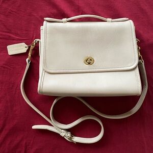 Vintage 90s Coach Ivory Crossbody Bag EUC